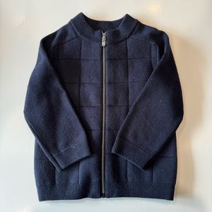 NWT Jacadi Wool Blended Boys Zip Up Sweater 24M